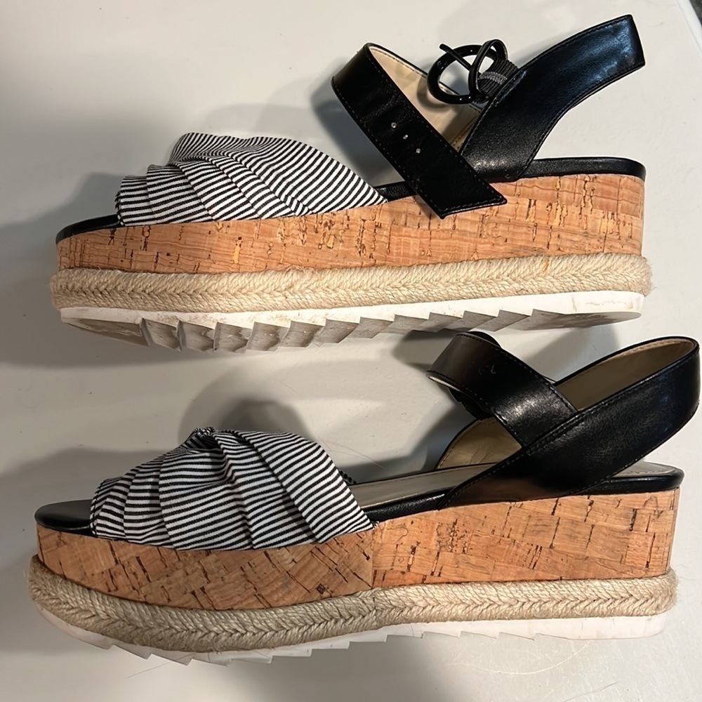 Mark Fisher Flinn Wedge Sandals, Size 7 - Picture 7 of 9
